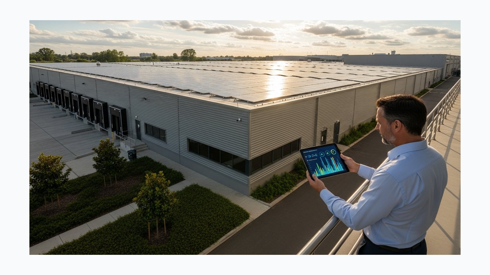 Окупність комерційної СЕС: простий шаблон розрахунку - фотореалістична ілюстрація SolarProm