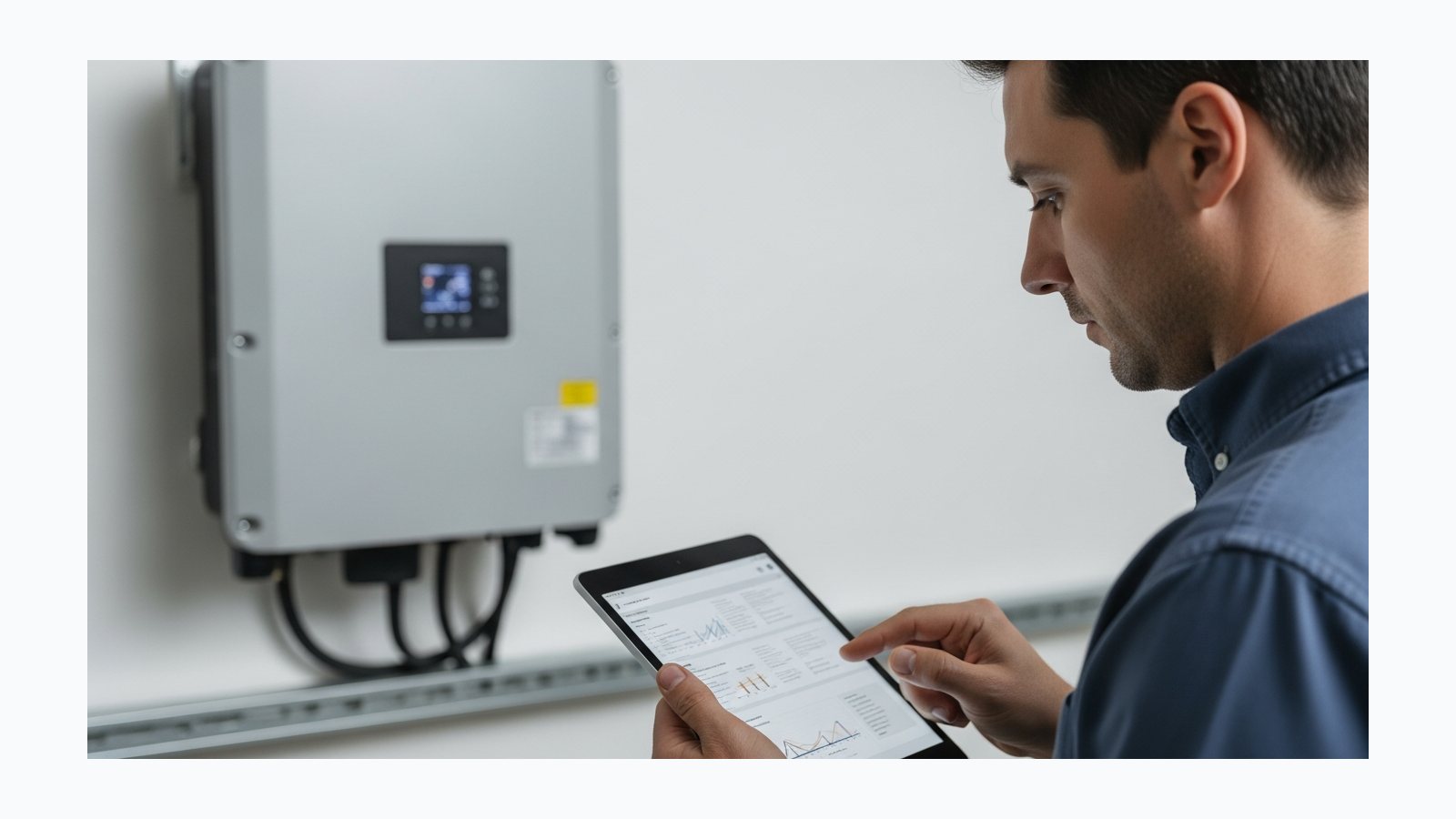 Як читати паспорт інвертора: 18 параметрів без плутанини - фотореалістична ілюстрація SolarProm