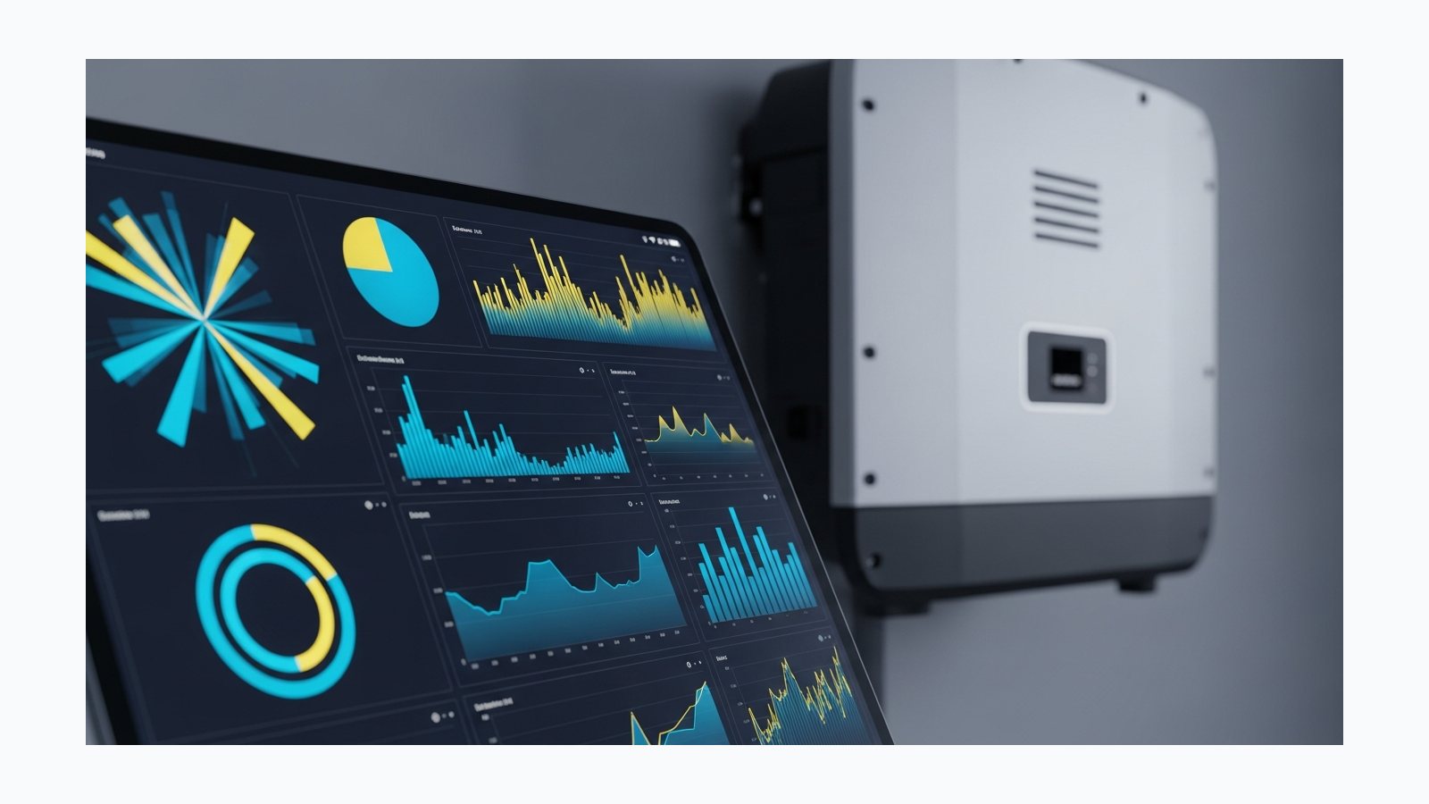 Моніторинг СЕС: які дані мають бачити власник і сервіс - фотореалістична ілюстрація SolarProm