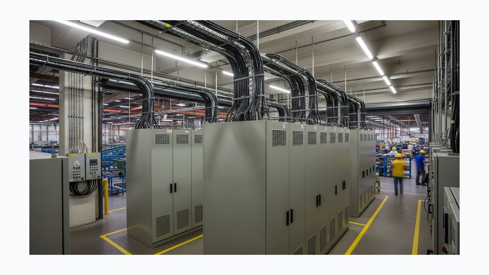 Peak shaving для бізнесу: як BESS зменшує пікову потужність - фотореалістична ілюстрація SolarProm