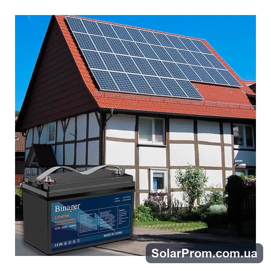 Акумуляторна батарея HS-12,8V100Ah Binager (LiFePO4 12,8V 100Ah 1280Wh) - фото 2, SolarProm