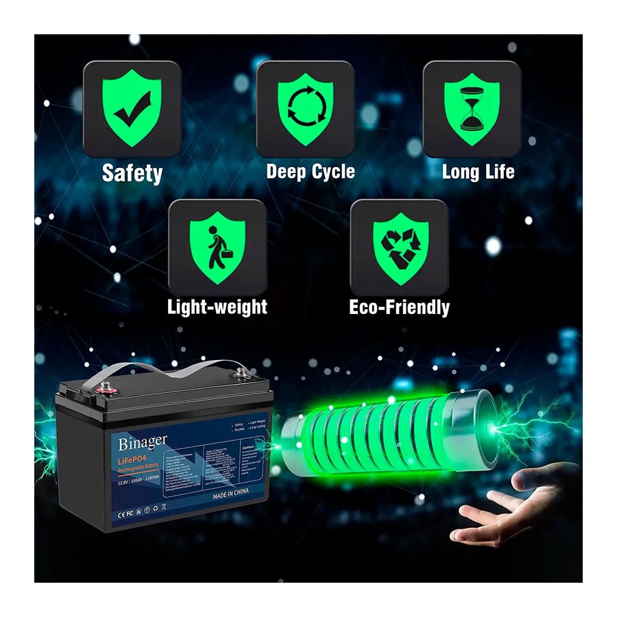 Акумуляторна батарея HS-12,8V100Ah Binager (LiFePO4 12,8V 100Ah 1280Wh) - схема роботи, фото 5