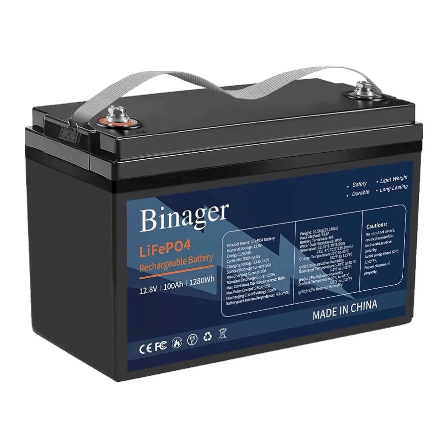 Акумуляторна батарея HS-12,8V100Ah Binager (LiFePO4 12,8V 100Ah 1280Wh) в каталозі SolarProm