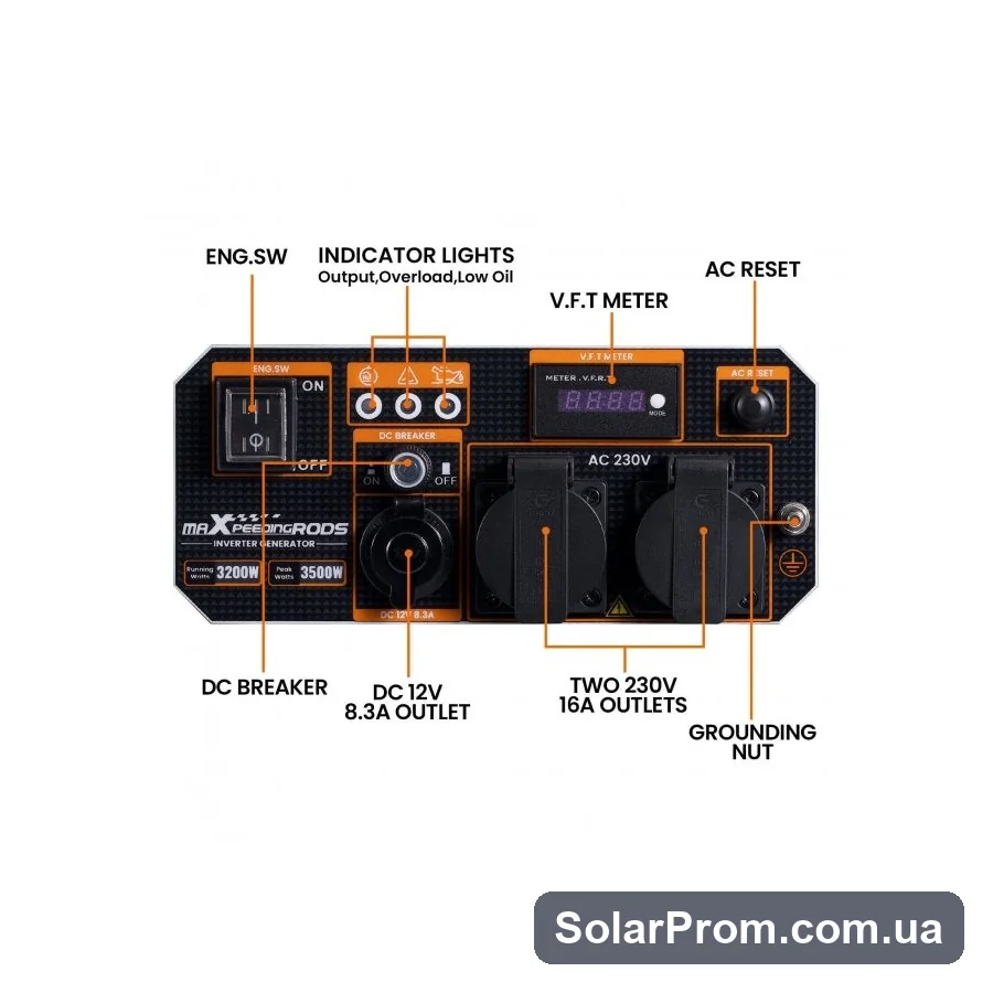 Генератор бензиновий інверторний MXR4500i MaXpeedingRods (3,2 kW) - фото 6, SolarProm