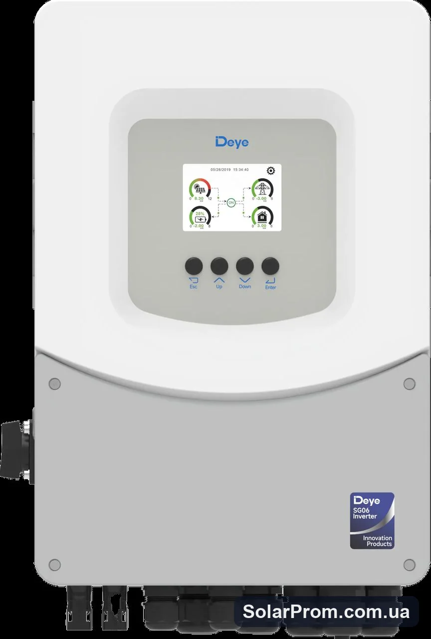 Гибридный инвертор SUN-6K-SG06LP1-EU-BM2 Deye WiFi (6 кВт, 1 фаза, 2 MPPT, LV) — фото товара в каталоге SolarProm