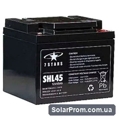Аккумулятор свинцово-кислотный AGM 7STARS SHR250 (12В/С20=9Ач), 151 x 65 x 94мм, 2,7кг в каталоге SolarProm