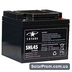 Аккумулятор свинцово-кислотный AGM 7STARS SHL65 (12В/С20=65Ач), 350 x 167 x 179мм, 21,5кг в каталоге SolarProm