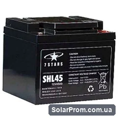 Аккумулятор свинцово-кислотный AGM 7STARS SHL230 (12В/С10=230Ач), 522 x 238 x 224мм, 73,2кг в каталоге SolarProm