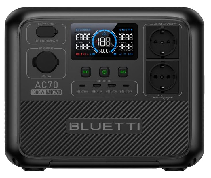 Портативна зарядна станція Bluetti AC70 (1000 Вт, 768 Вт·год, LiFePO4) - схема роботи, фото 2