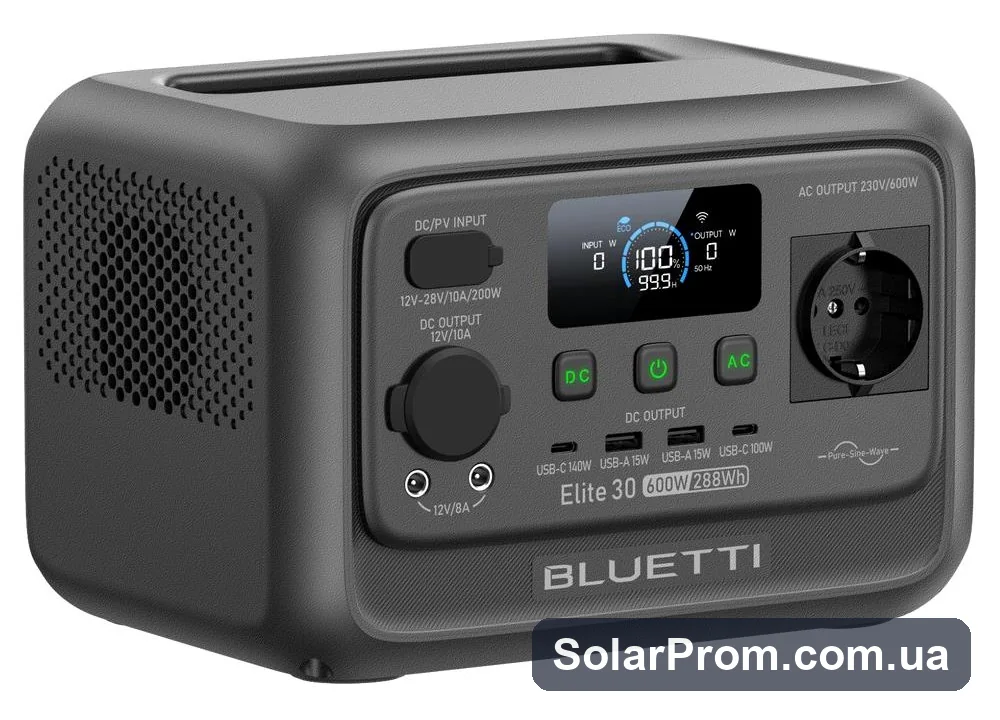 Портативна зарядна станція Bluetti Elite 30 V2 (600 Вт, 288 Вт·год, LiFePO4) — фото товару в каталозі SolarProm