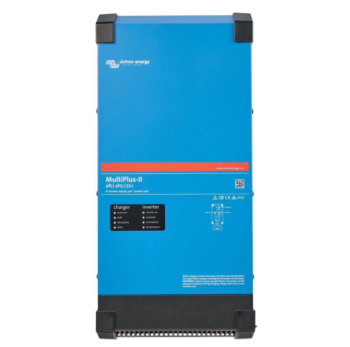 Інвертор гібридний Victron Energy MultiPlus-II 48/4k5/55-32 230V (4 кВт, 1 фаза, без MPPT) - сторінка товару SolarProm