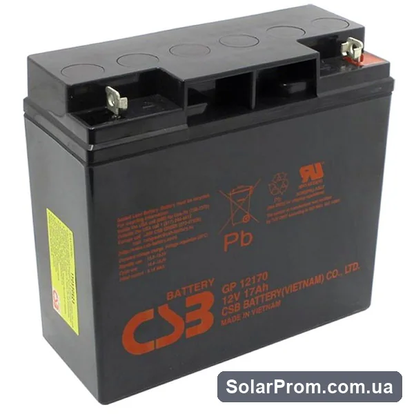 Аккумуляторная батарея CSB GP12170B1, 12V 17Ah (181х77х167мм) Q4 / 96 в каталоге SolarProm