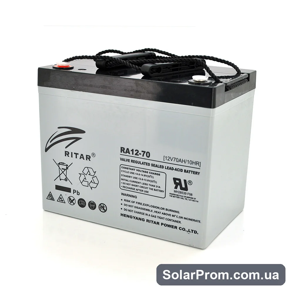 Аккумуляторная батарея AGM RITAR RA12-70, Gray Case, 12V 70.0Ah в каталоге SolarProm