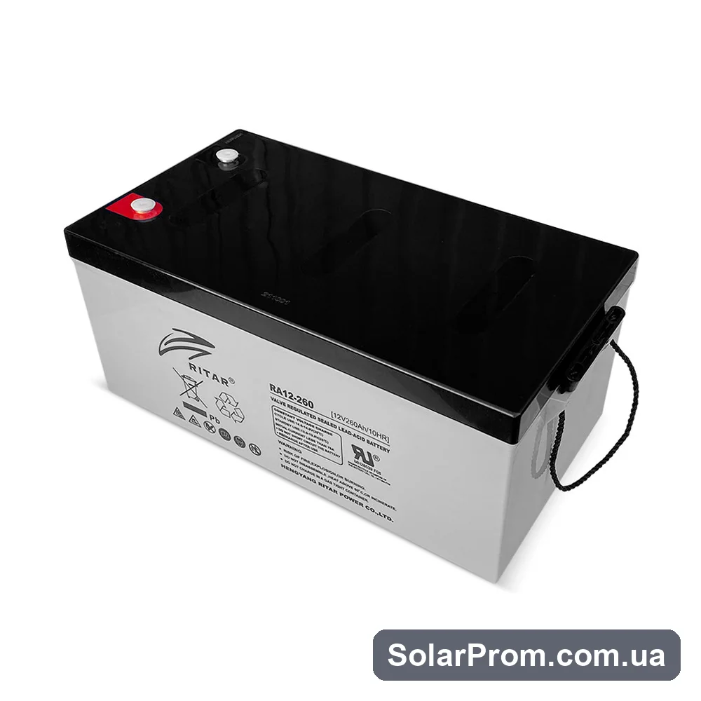 Аккумуляторная батарея AGM RITAR RA12-260, Gray Case, 12V 260.0Ah, ( 522 х 268 х 224 ) Q1 в каталоге SolarProm