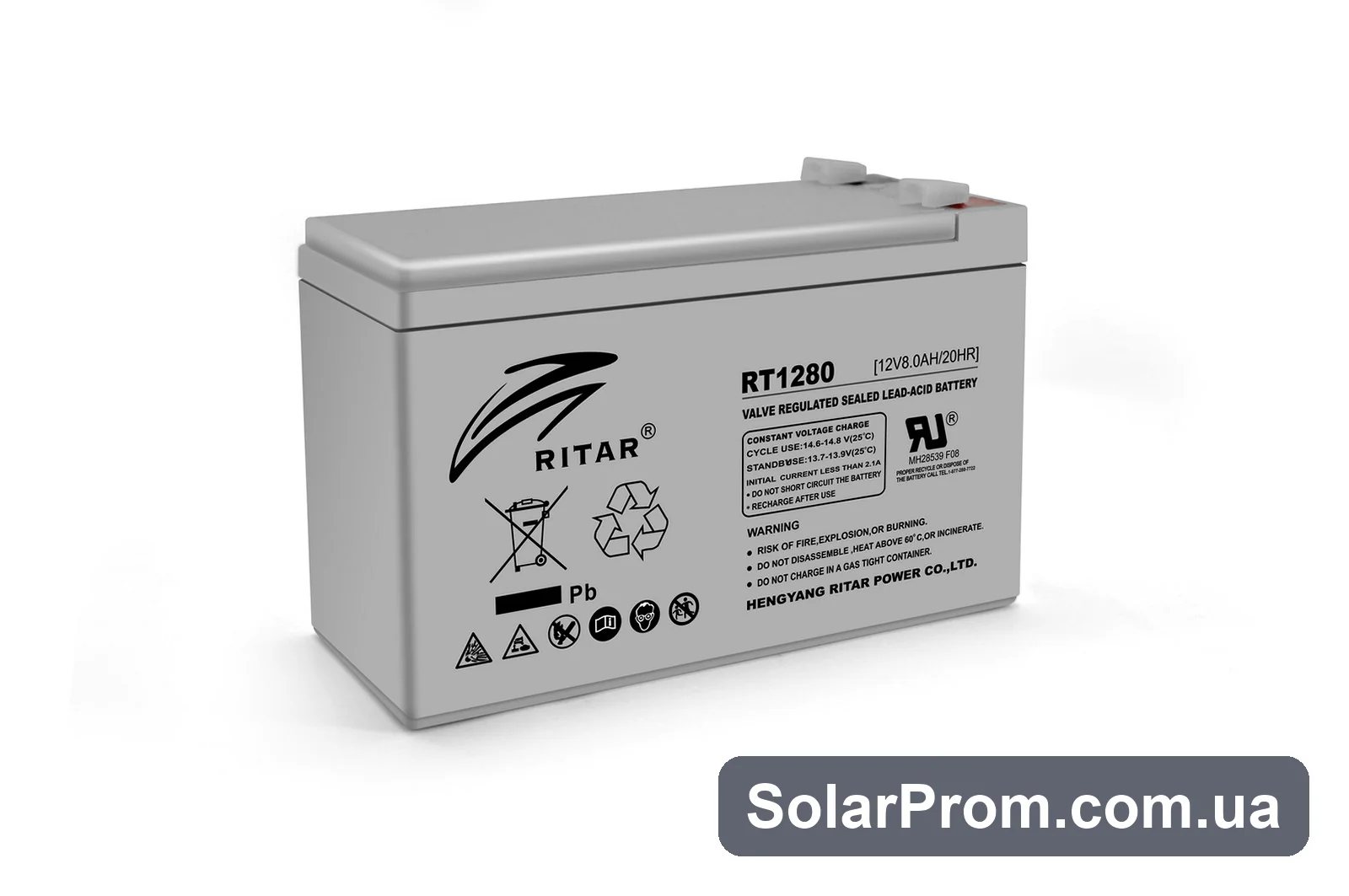 Аккумуляторная батарея AGM RITAR RT1280, Gray Case, 12V 8.0Ah ( 151 х 65 х 94 (100) ) Q10 в каталоге SolarProm