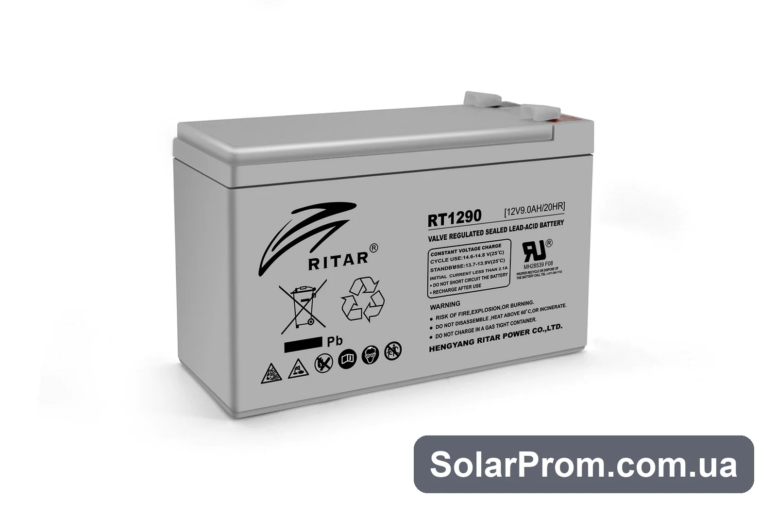 Аккумуляторная батарея AGM RITAR RT1290, Gray Case, 12V 9.0Ah ( 151 х 65 х 94 (100) ) Q10 в каталоге SolarProm