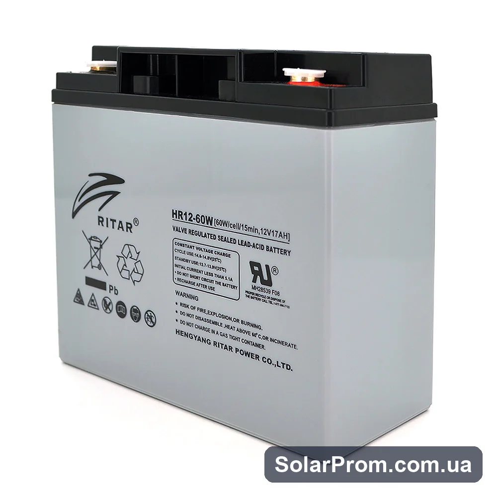 Аккумуляторная батарея AGM RITAR RT12170H, Gray Case, 12V 17.0Ah ( 181 х 77 х 167 ) Q4 в каталоге SolarProm