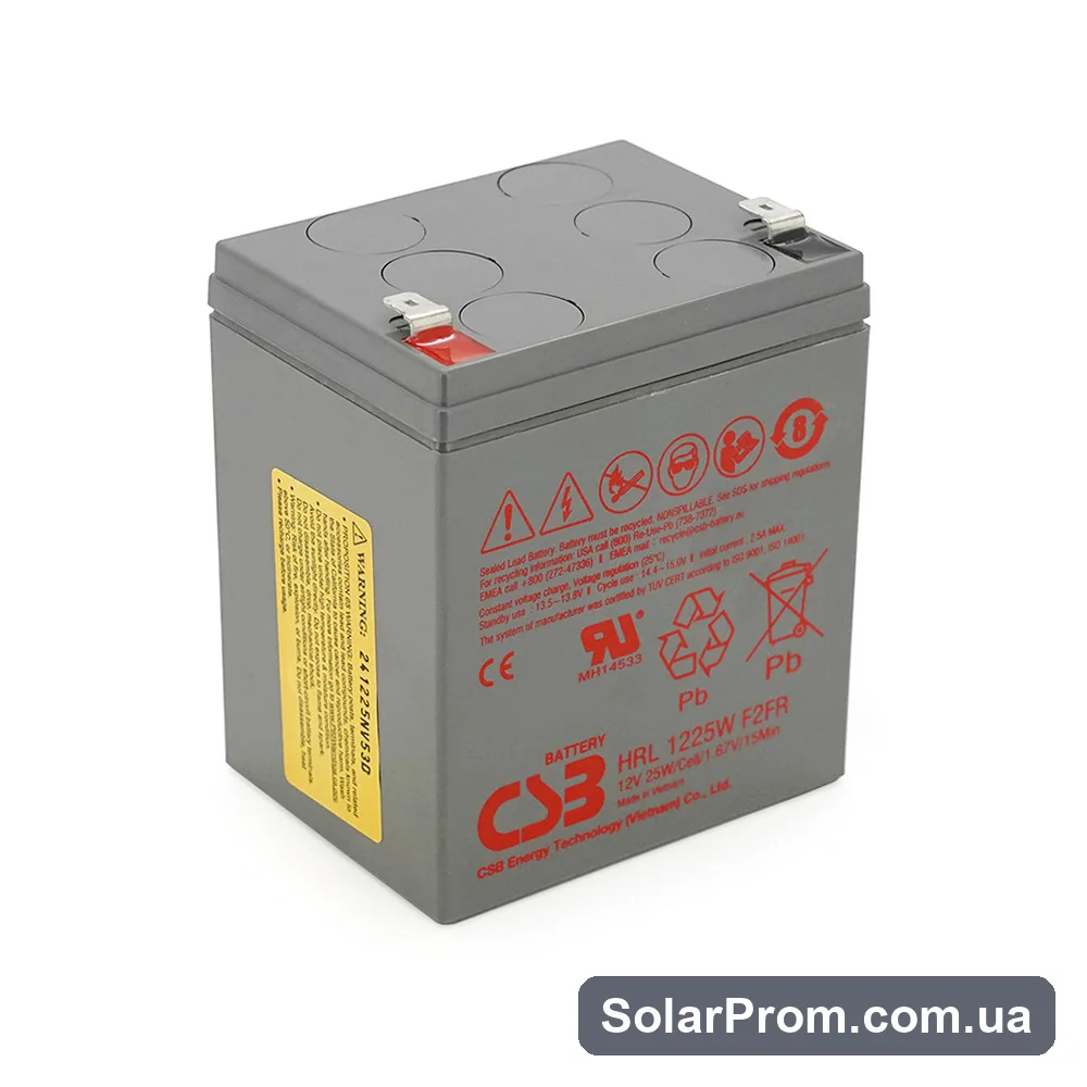 Аккумуляторная батарея CSB HRL1225WF2, 12V 5.8Ah в каталоге SolarProm