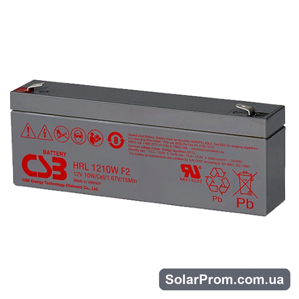 Аккумуляторная батарея CSB HRL1210WF2FR 12V 2.3Ah в каталоге SolarProm