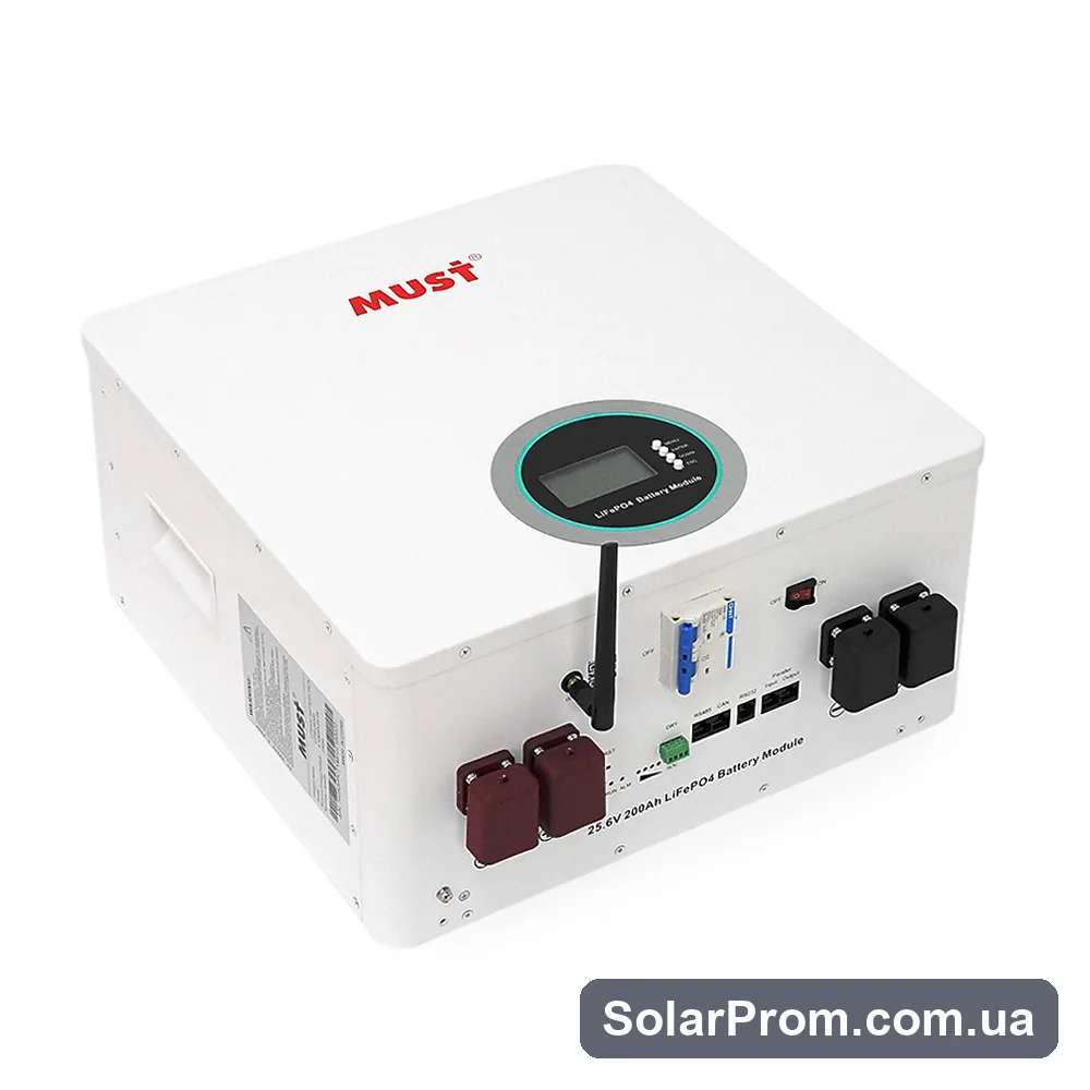 Аккумуляторная батарея Must LiFePO4 LP16-24200 25.6V 200Ah, 5,12kWh, BMS100A@8S, CAN2.0 / RS232 / RS485, 6000 cycles, 450*445* - страница товара SolarProm