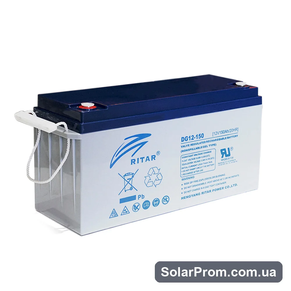 Аккумуляторная батарея GEL RITAR DG12-150, Gray Case, 12V 150.0Ah ( 483 х 170 х 242) Q1 / 25 в каталоге SolarProm