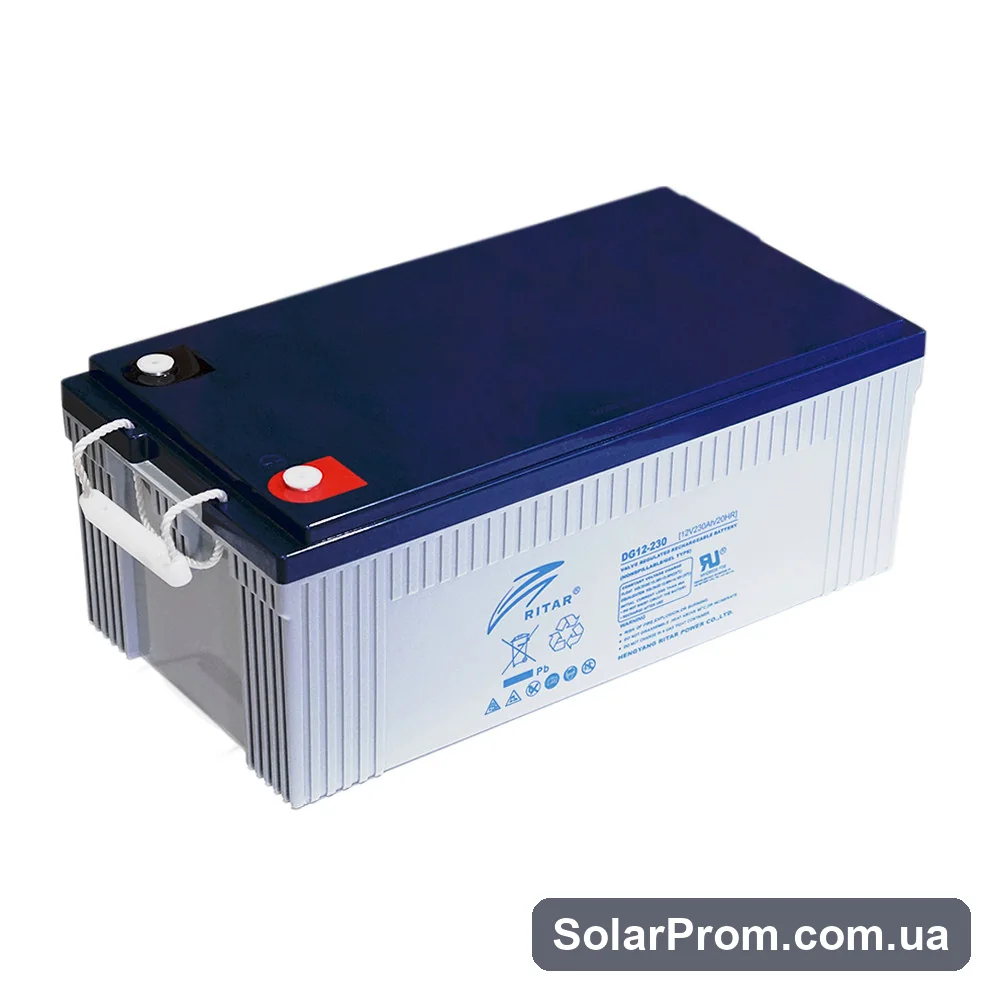 Аккумуляторная батарея GEL RITAR DG12-230, Gray Case, 12V 230.0Ah (521 х 269 х 209) Q1 / 25 в каталоге SolarProm
