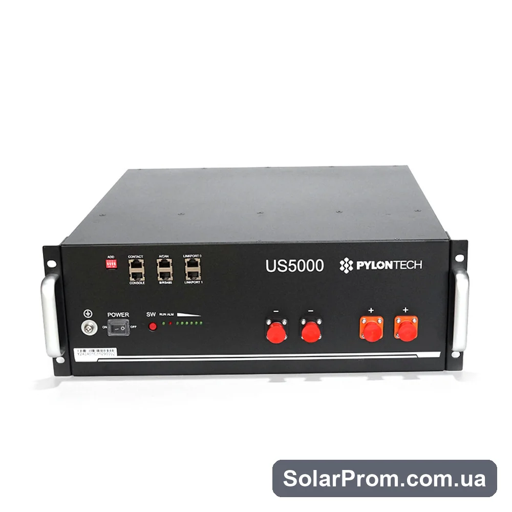 Аккумуляторная батарея Pylontech US5000 100AH / 48V ((Ш)442*(В)161*(Г)420), 38kg (без кабелей для инвертора) - фото 2, SolarProm