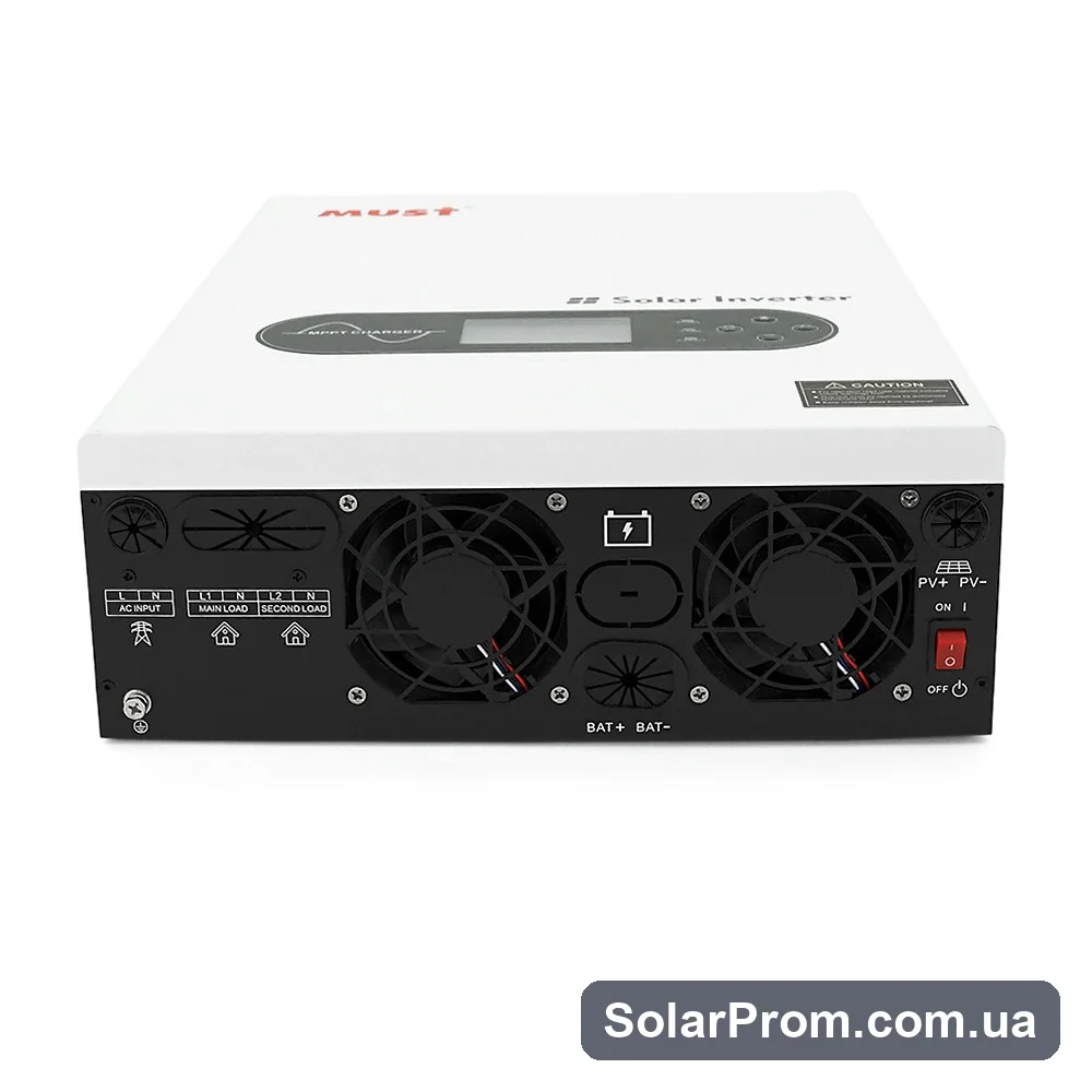 Гибридный инвертор MUST PV18-3624ECO, 3600W, 24V, ток заряда 60A, 170-280V, MPPT (100А, 30-320 Vdc), 318×454×122.5 мм. 7.8 кг. - фото 2, SolarProm