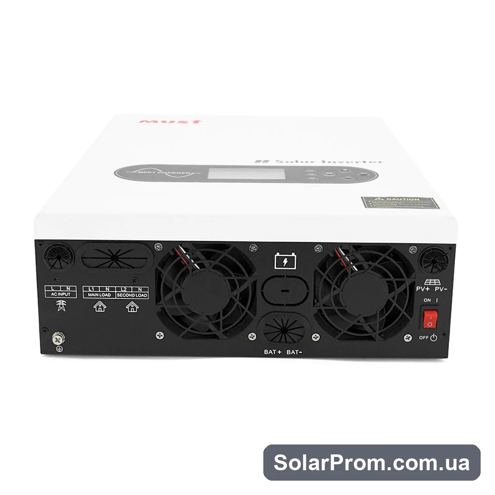 Гібридний інвертор MUST PV18-4024ECO. 4000W, 24V, струм заряду 60A, 170-280V, MPPT (100А, 60-360 Vdc), 318 454 122.5 мм. 8 кг. - фото 2, SolarProm