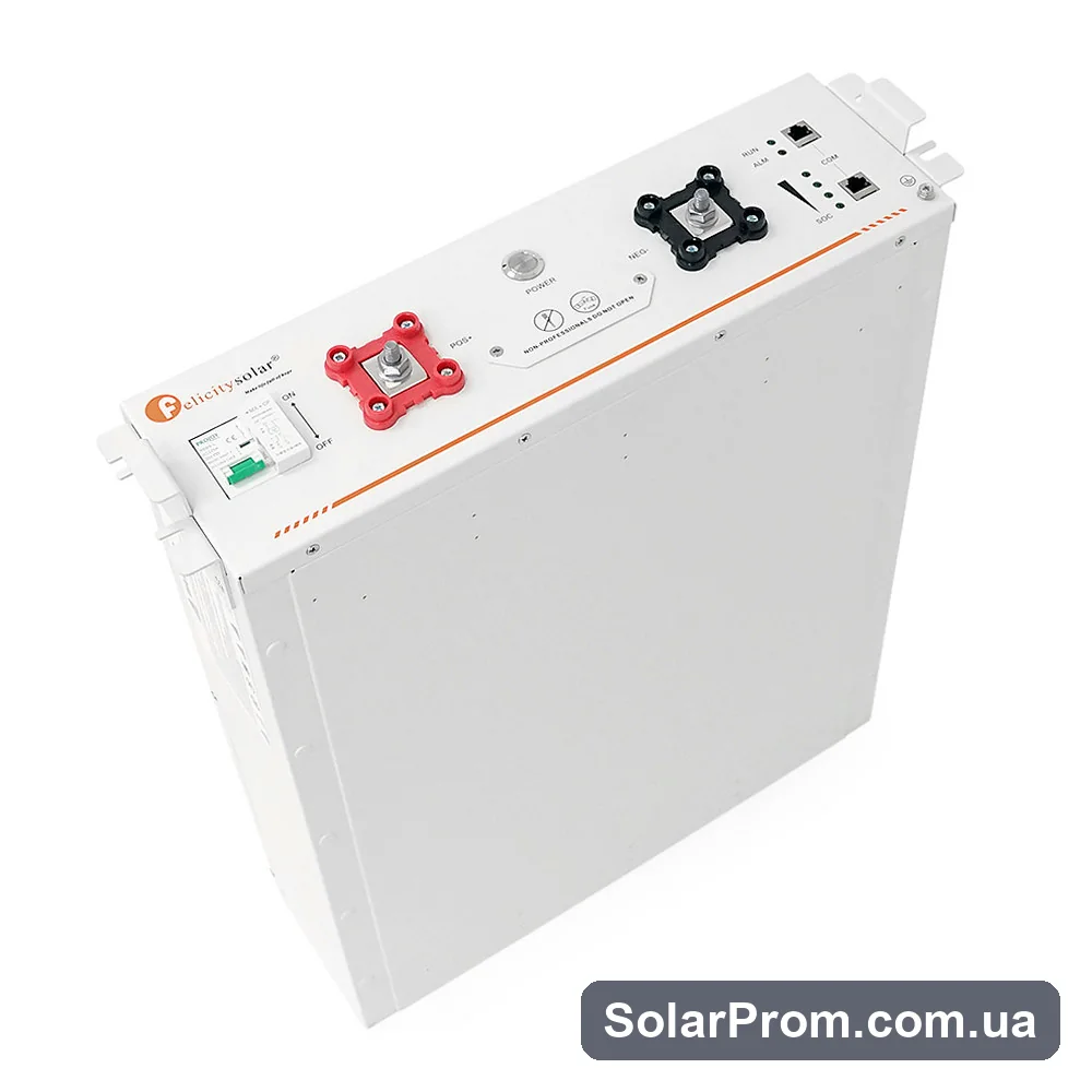 Акумулятор FelicityESS LiFePO4 FLA48100UG1 51.2V 5.12kWh. BMS 100А, до 32 parallel, CAN / RS485, IP21. 575x483x133 мм. 43 кг. - фото 2, SolarProm