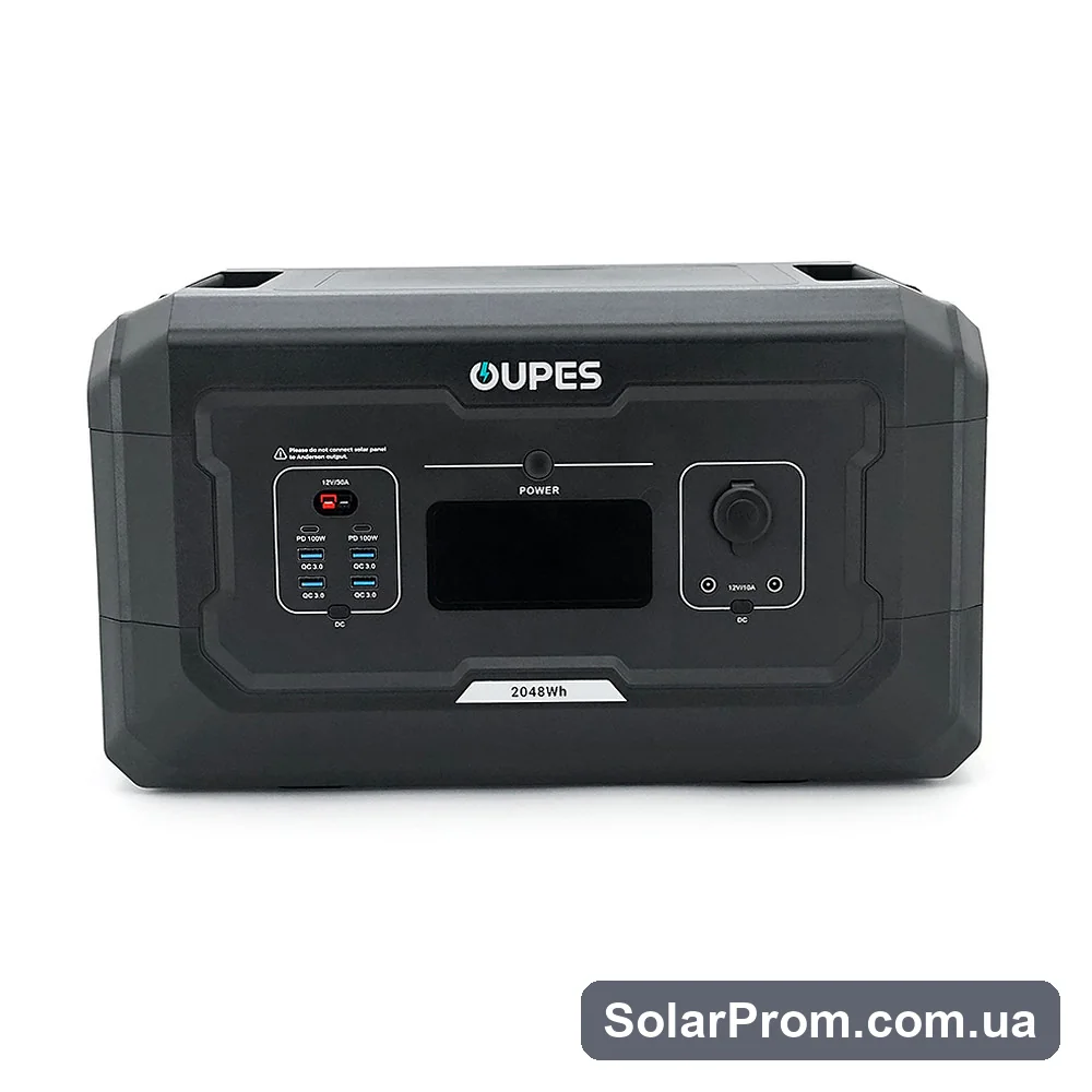 Дополнительная батарея OUPES S2 BAT для S1 / S2 / S3, LiFePO4, мощность 2500 Вт, 2048 Вт·ч, входной / выходной порт 44-56,5 В, USB-A: 18 Вт, USB-C: 100 Вт - фото 2, SolarProm