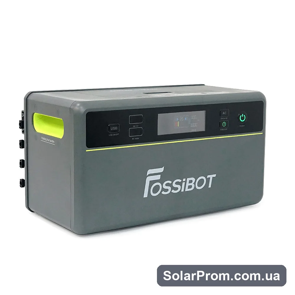 All-in-One Solar station FOSSiBOT FBP1200W+Battery, APP Control, WiFi, 3916Wh LiFePO4 6000Cycles, MPPT 2000W max, 3хAC 220, 1xUSB-15W, 1хUSB-C(100W), Fast charge 90min, Bluetooth, Heating, IP65, -20-55°C — фото 3, SolarProm