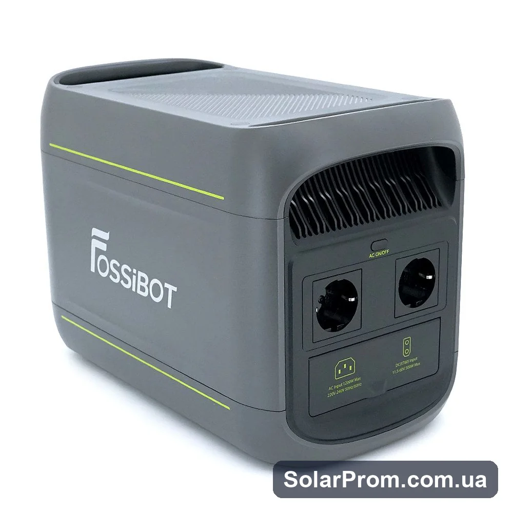 Портативная зарядная станция FOSSiBOT F1800, 1800W / 1024Wh LiFePO4, MPPT 500W max, DC-12V, Car port-12V, AC230V, USB-A, USB-C - фото 3, SolarProm