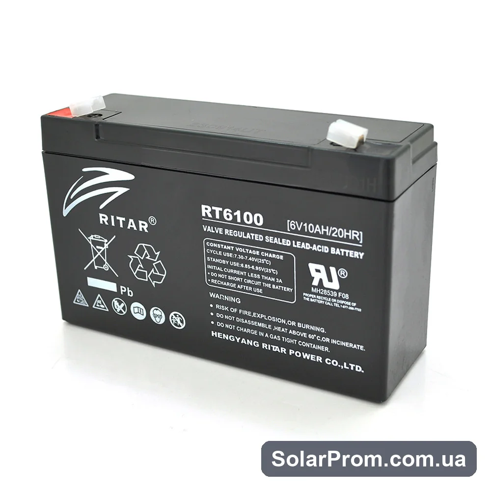 Аккумуляторная батарея AGM RITAR RT6100, Black Case, 6V 10Ah (150 х 50 х 93 (99)) Q10 в каталоге SolarProm