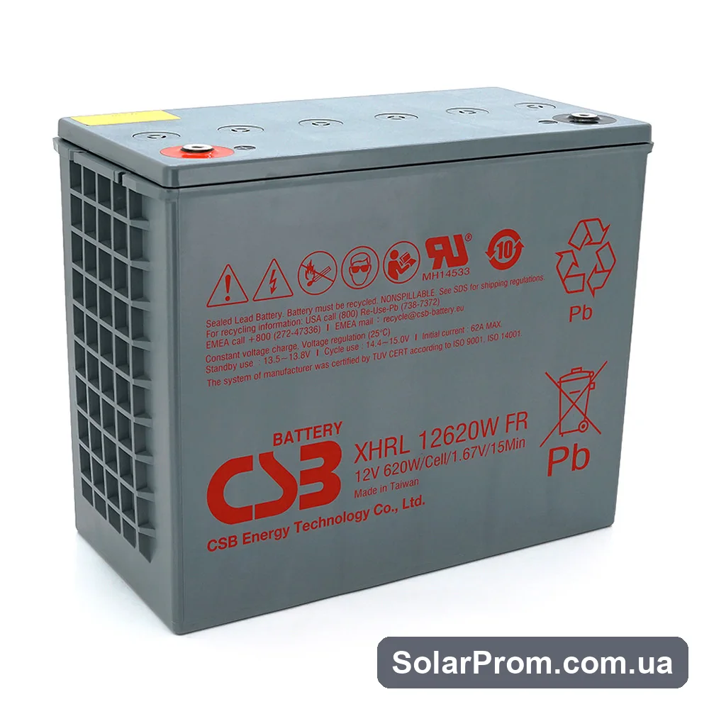 Аккумуляторная батарея CSB XHRL12620W, 12V 139Ah в каталоге SolarProm