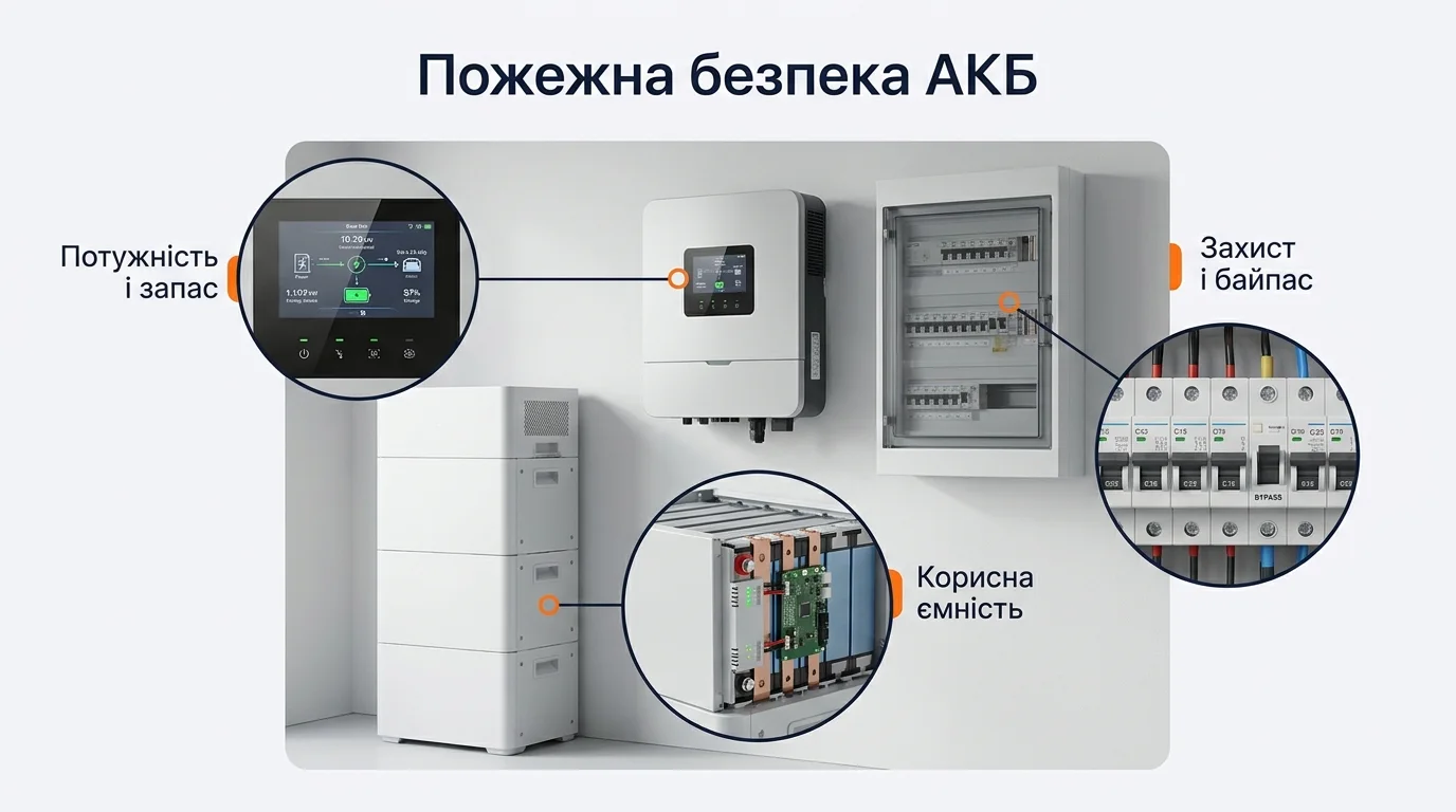 Інфографіка: Пожежна безпека АКБ: LiFePO4, вентиляція і розміщення