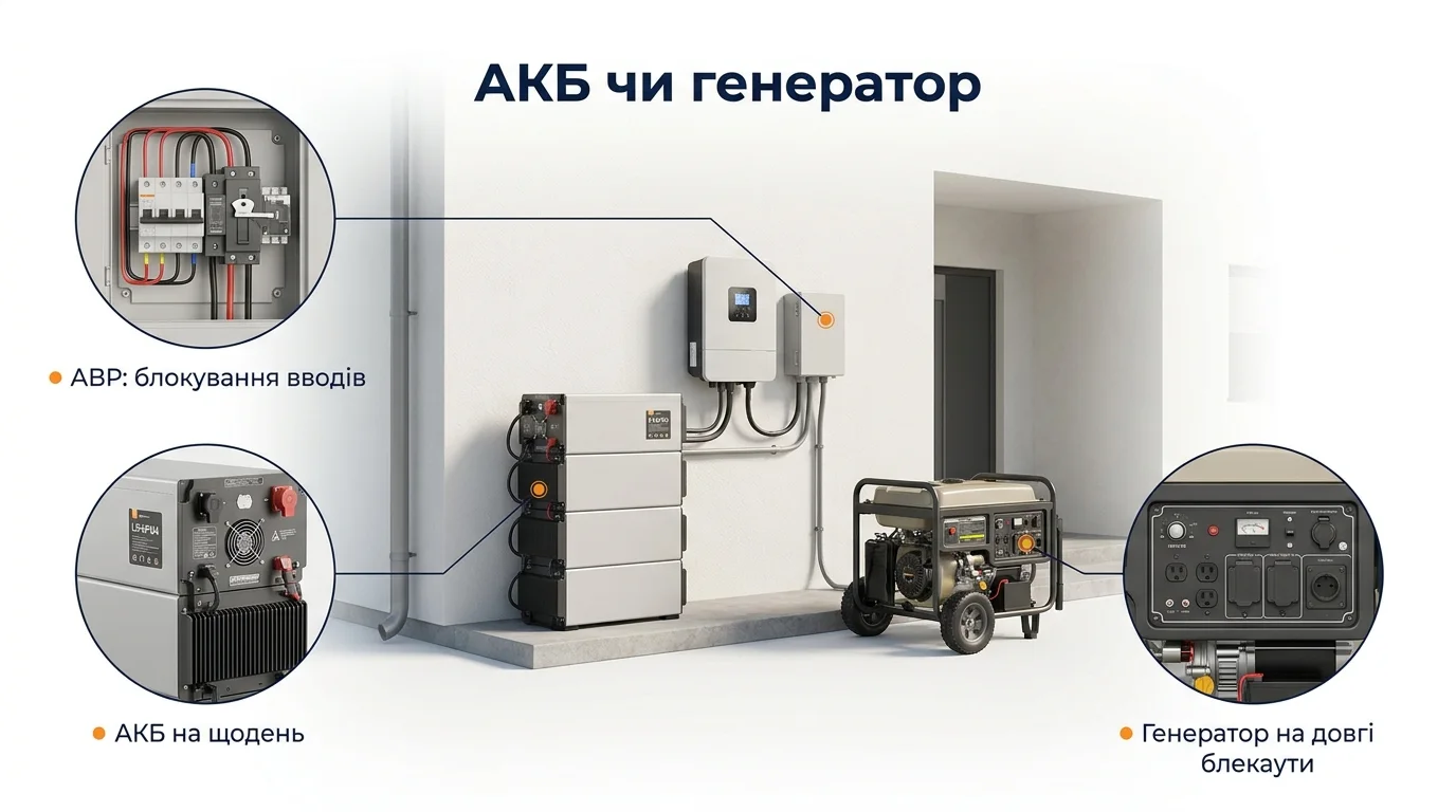 Інфографіка: АКБ чи генератор: повна вартість володіння за 5 років