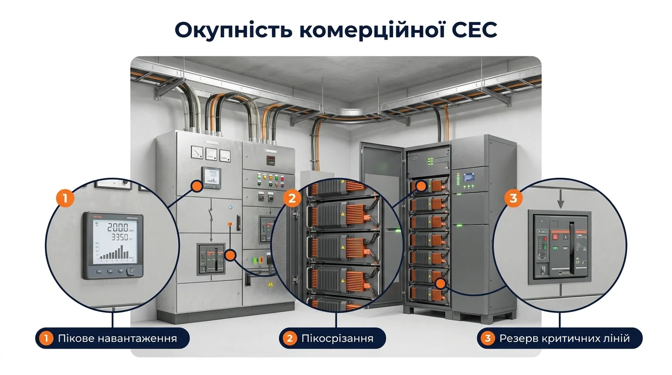 Інфографіка: Окупність комерційної СЕС: простий шаблон розрахунку