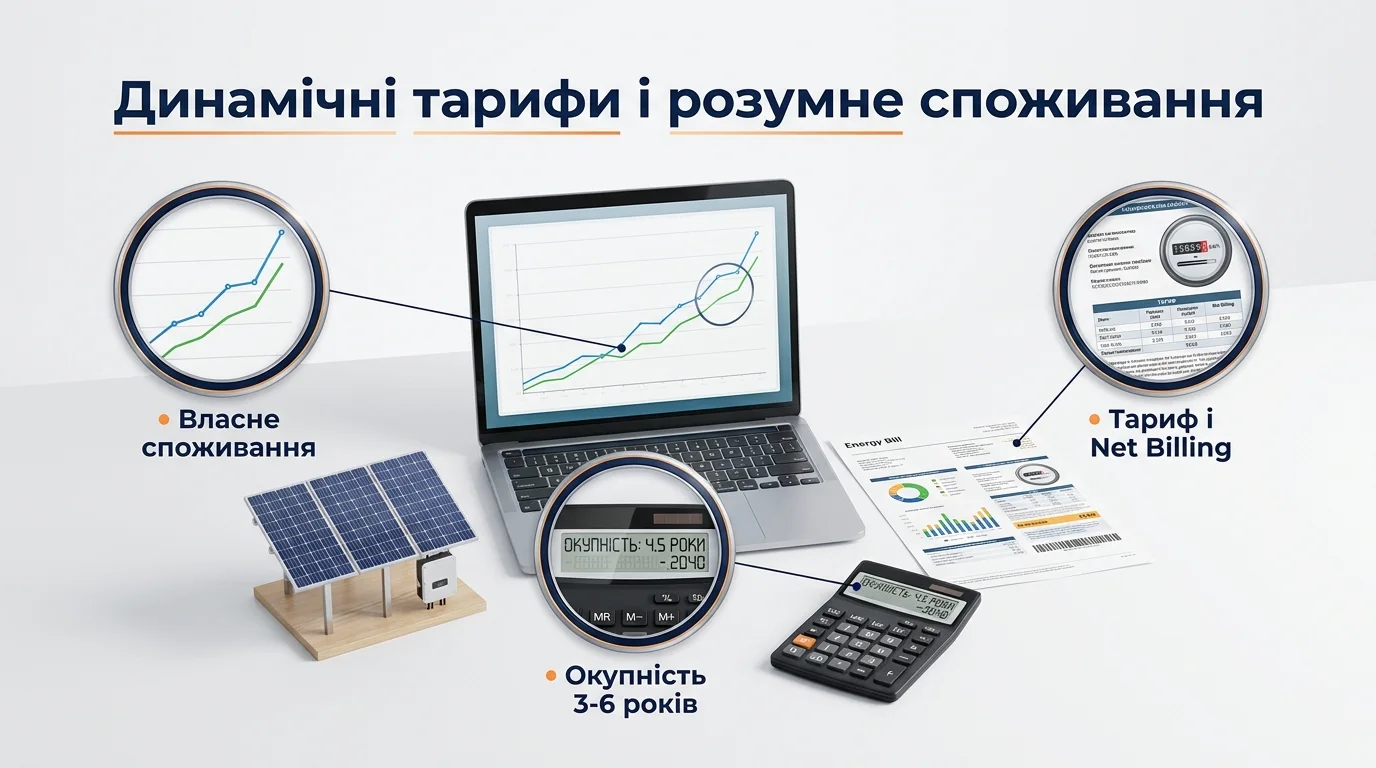 Інфографіка: Динамічні тарифи і розумне споживання: як платити менше у 2026