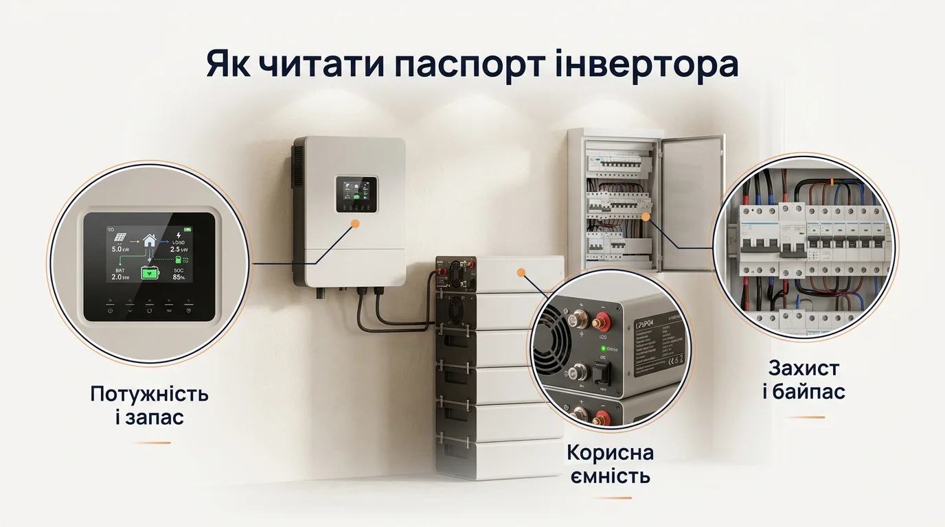 Інфографіка: Як читати паспорт інвертора: 18 параметрів без плутанини