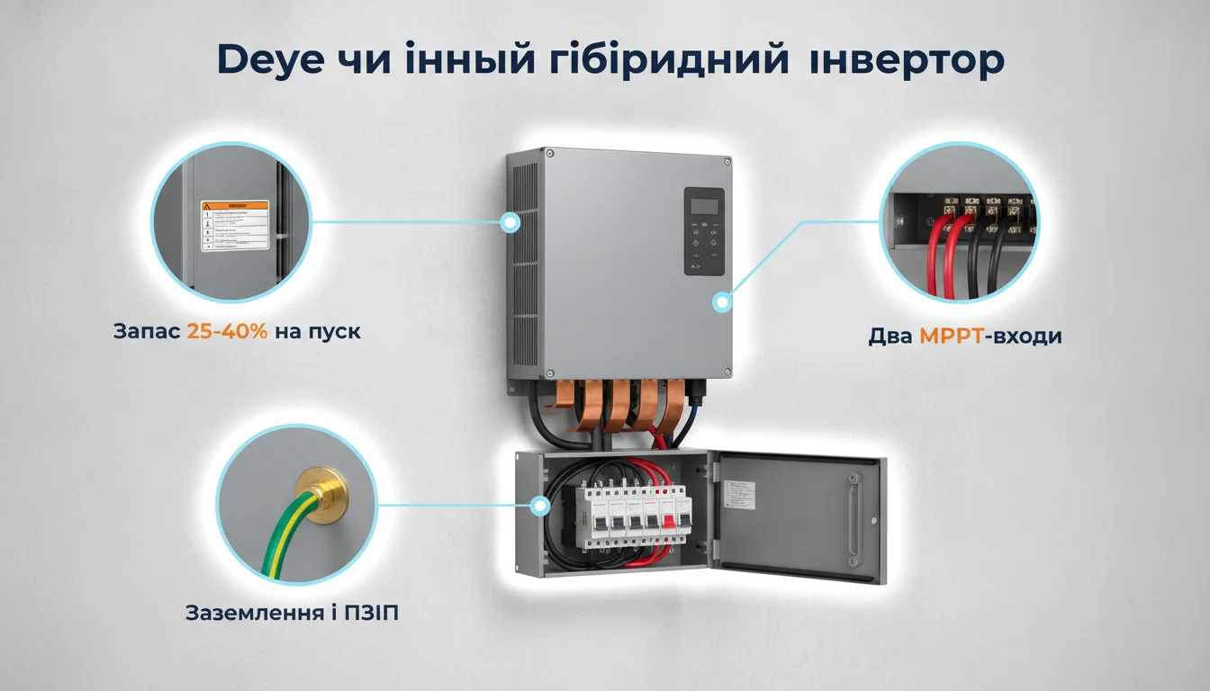 Інфографіка: Deye чи інший гібридний інвертор: як порівнювати правильно