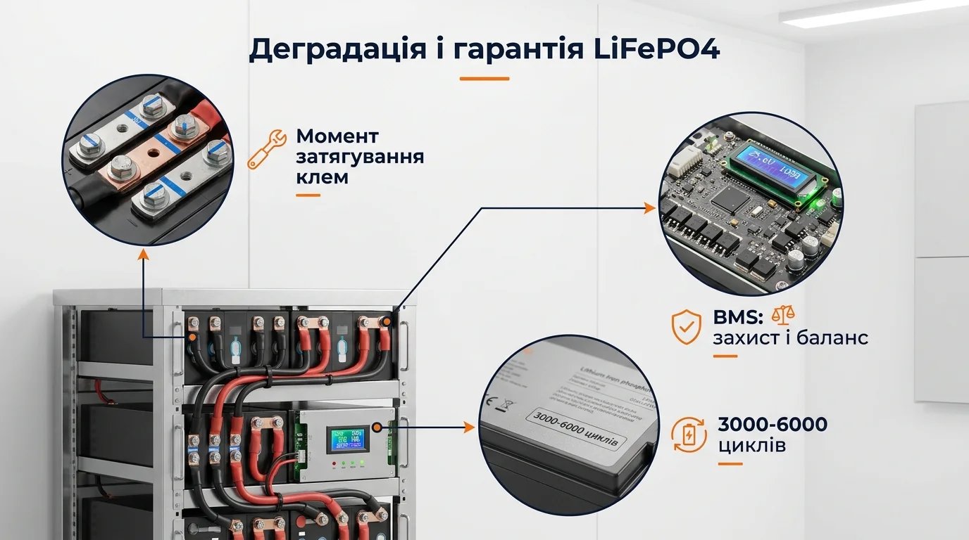 Інфографіка: Деградація і гарантія LiFePO4: що написано дрібним шрифтом