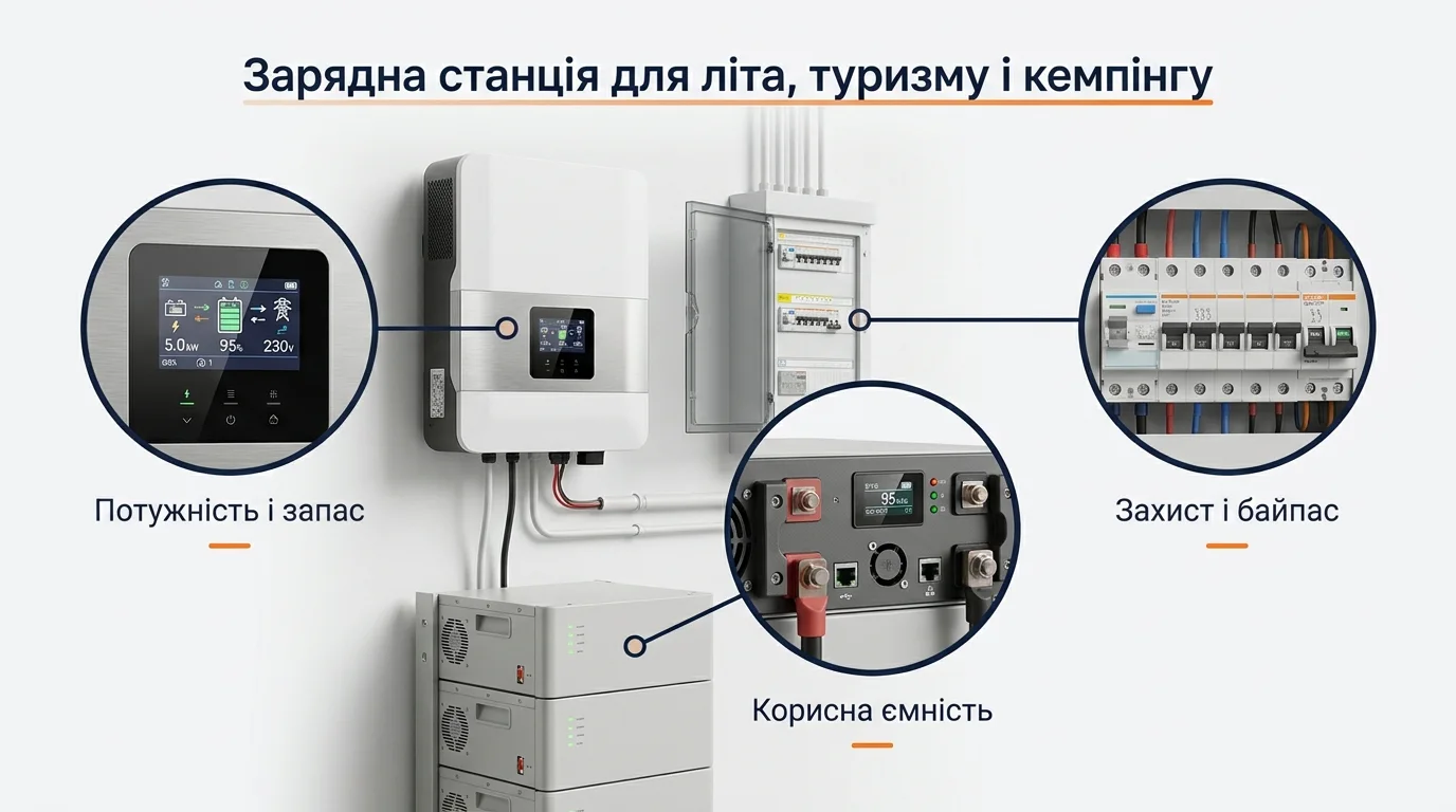 Инфографика: Зарядная станция для лета, туризма и кемпинга
