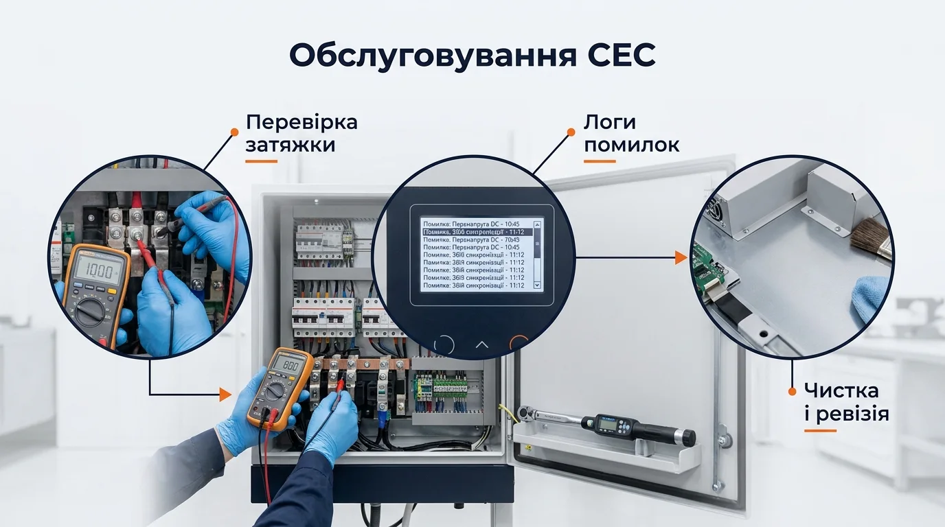 Инфографика: Обслуживание СЭС: чистка панелей, ревизия и продление ресурса