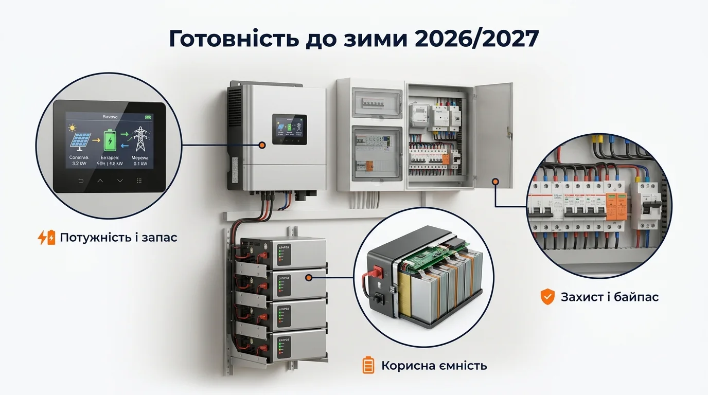 Інфографіка: Готовність до зими 2026/2027: план резерву без паніки